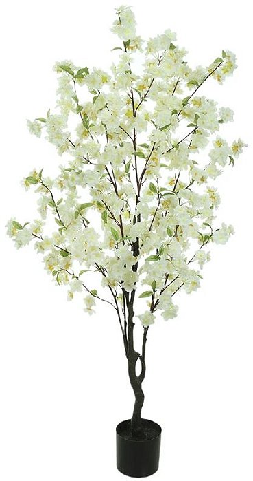 Planta Artificial Arvore Cerejeira C/Pote X744 Creme 1,4m