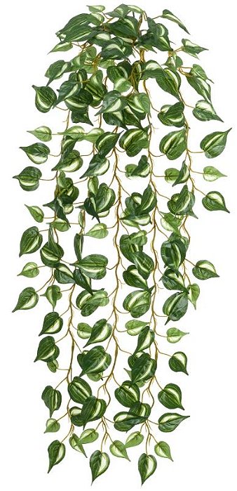 Planta Artificial Folhagem Jiboia Pendentes X159 Verde Branco 1m