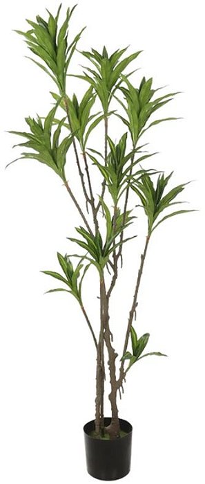 Planta Artificial Arvore Dracena Reflexa C/Pote X130 Verde 2T 1,66m