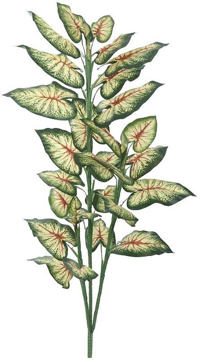 Planta Artificial Arvore Caladium X31 Verde Vermelho 1.5m