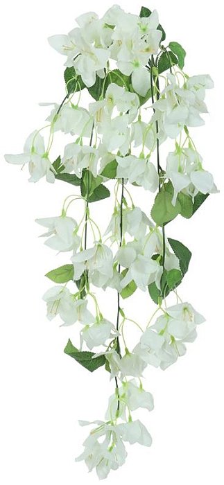 Planta Artificial Folhagem Bougainville Pendente X93 Branco 75cm