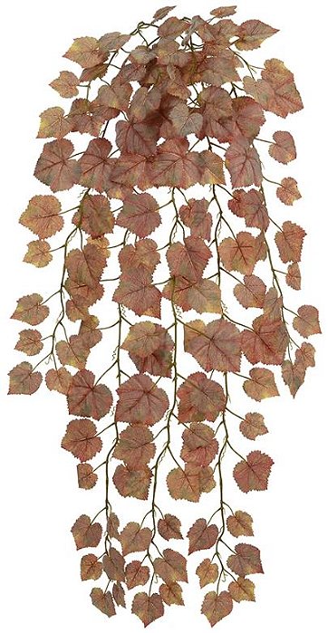 Planta Artificial Folhagem Parreira Pendente X134 Laranja Outono 1.14m