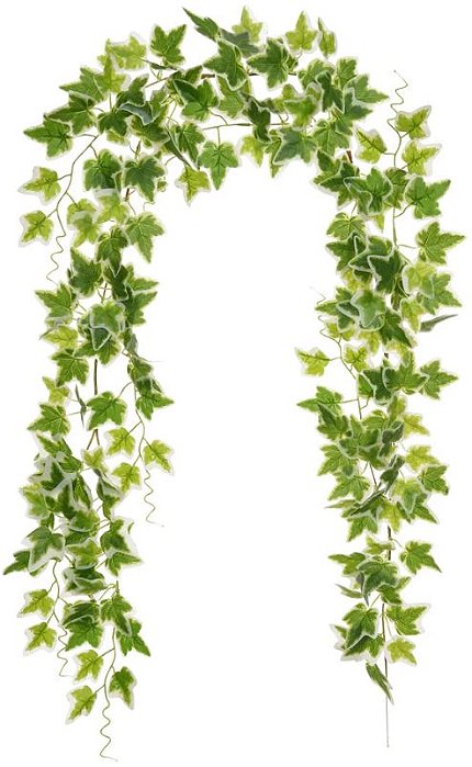 Planta Artificial Folhagem Guirlanda Real Toque X194 Verde Branco 1.8m
