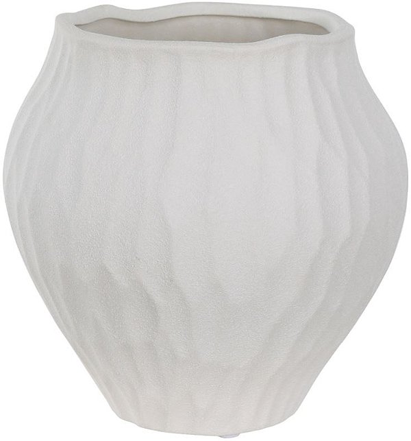 Vaso Decorativo Ceramica Organico Off White 19,5cm