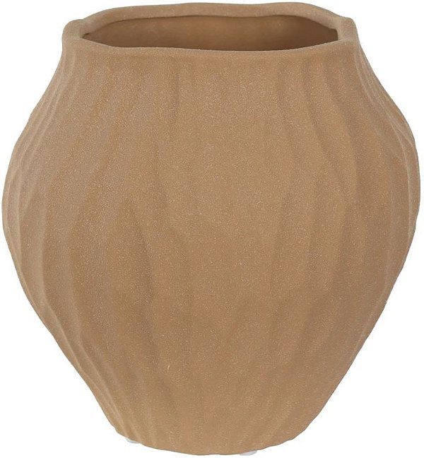 Vaso Decorativo Ceramica Organico Bege 19,5cm