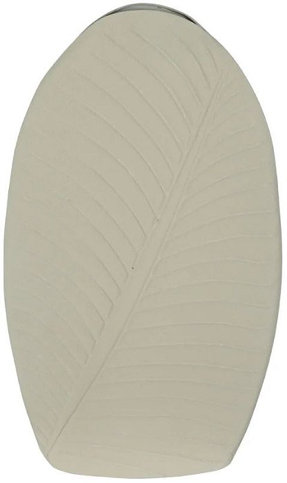 Vaso Decorativo Metal Folha Off White 53,5cm