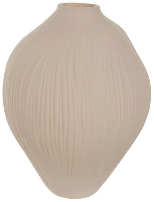 Vaso Decorativo Vidro Com Textura Bege Escuro 28,5cm