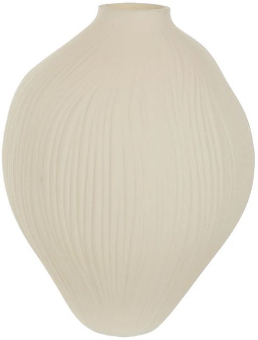 Vaso Decorativo Vidro Com Textura Bege 28,5cm