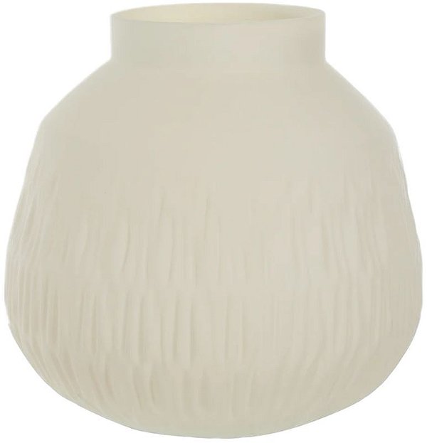 Vaso Decorativo Vidro Com Textura Bege 20cm