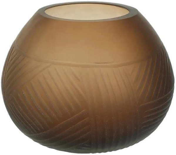 Vaso Decorativo Vidro Com Textura Bege 18cm