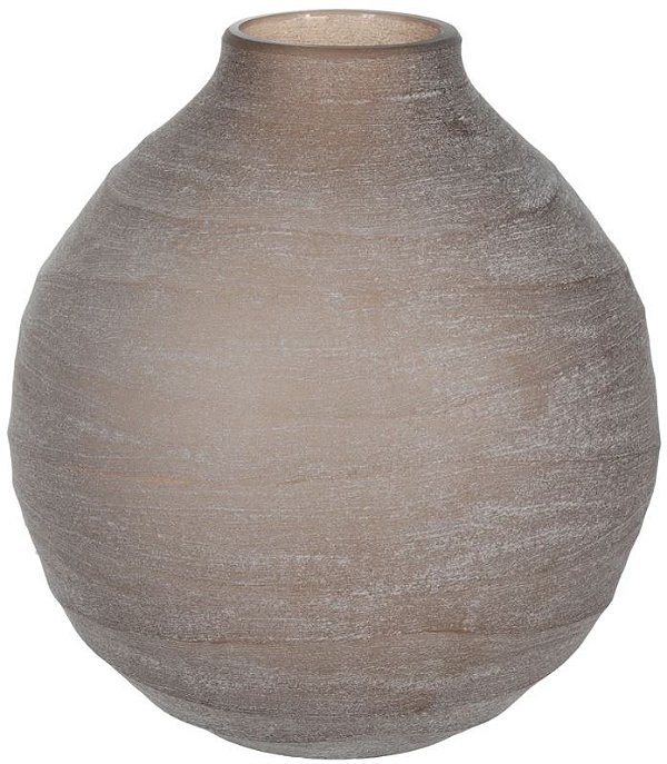 Vaso Decorativo Vidro Marrom Fosco 21cm