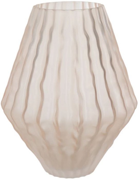 Vaso Decorativo Vidro Com Textura Rosa Claro Fosco 18,3cm