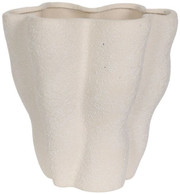 Vaso Decorativo Ceramica Organico Off White 20,5cm