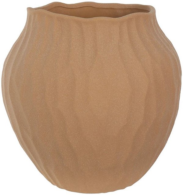 Vaso Decorativo Ceramica Organico Bege 26cm
