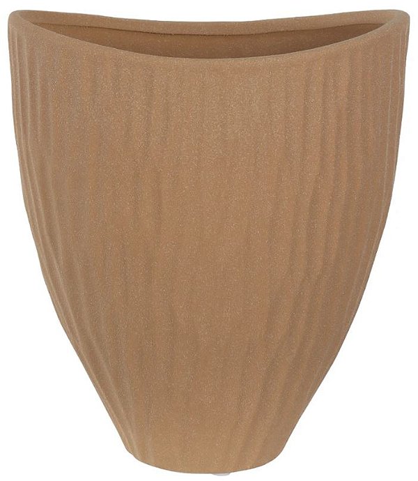 Vaso Decorativo Ceramica Organico Bege 26cm