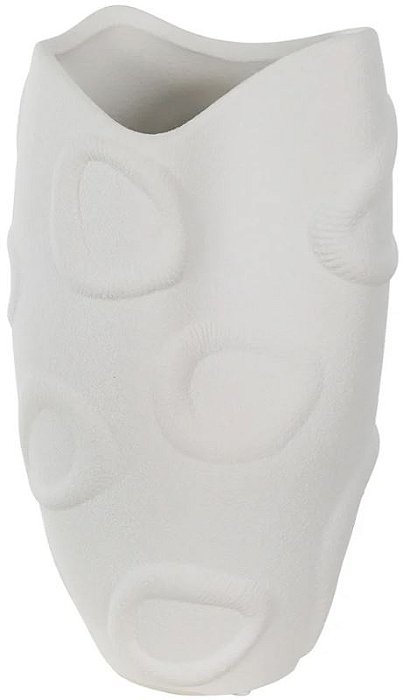 Vaso Decorativo Ceramica Organico Off White 26cm