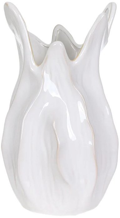 Vaso Decorativo Ceramica Organica Off White 30,5cm