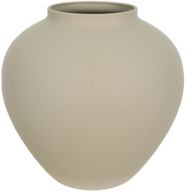 Vaso Decorativo Metal Texturizado Bege 26,8cm