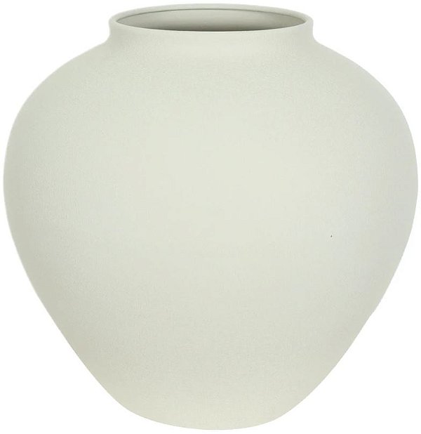 Vaso Decorativo Metal Texturizado Off White 26,8cm
