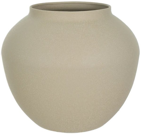 Vaso Decorativo Metal Texturizado Bege 18cm