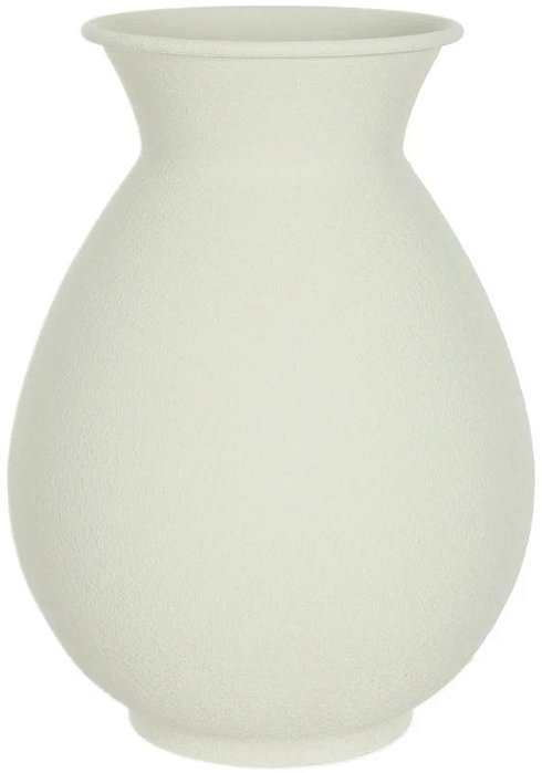 Vaso Decorativo Metal Texturizado Off White 20,5cm