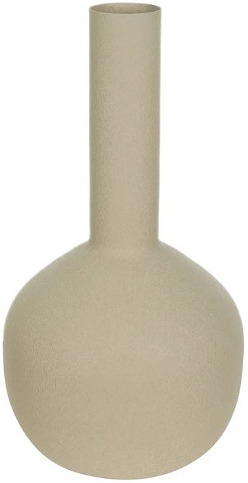 Vaso Decorativo Metal Texturizado Bege 26cm