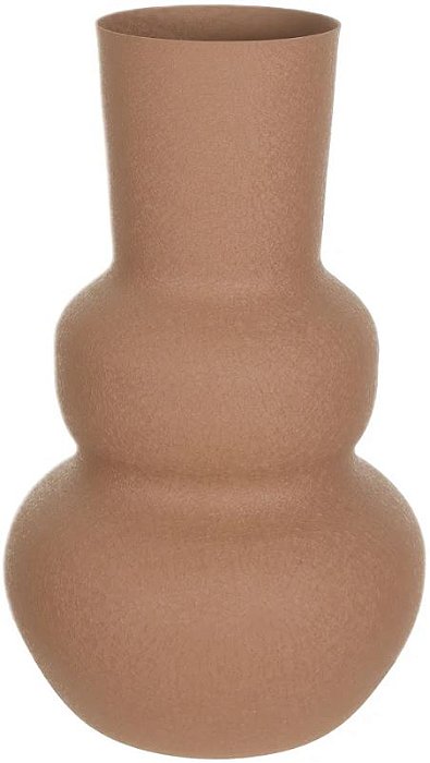 Vaso Decorativo Metal Texturizado Organico Marrom 20,5cm