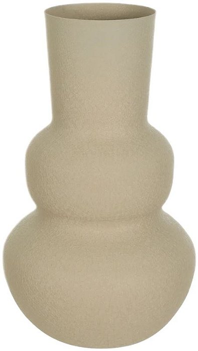 Vaso Decorativo Metal Texturizado Organico Bege 20,5cm