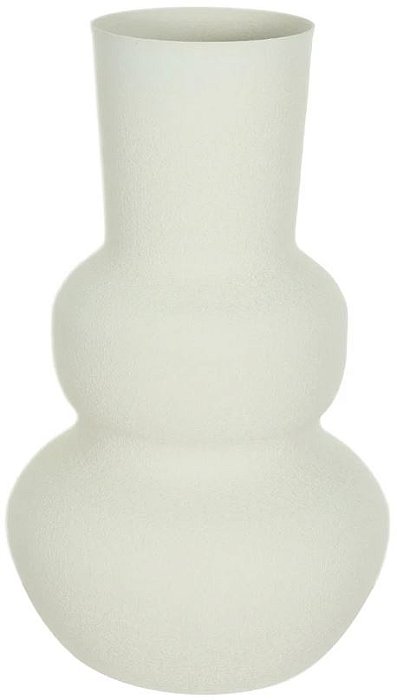 Vaso Decorativo Metal Texturizado Organico Off White 20,5cm