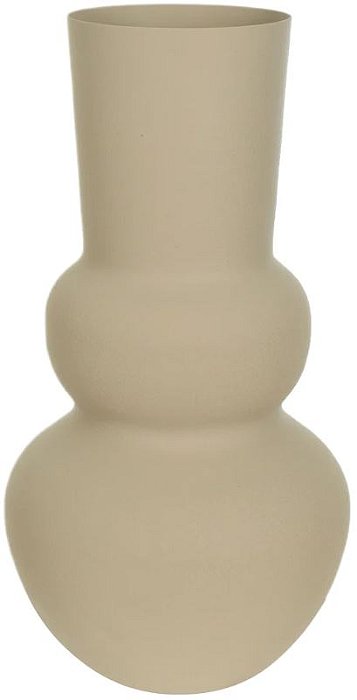 Vaso Decorativo Metal Texturizado Organico Bege 30,2cm