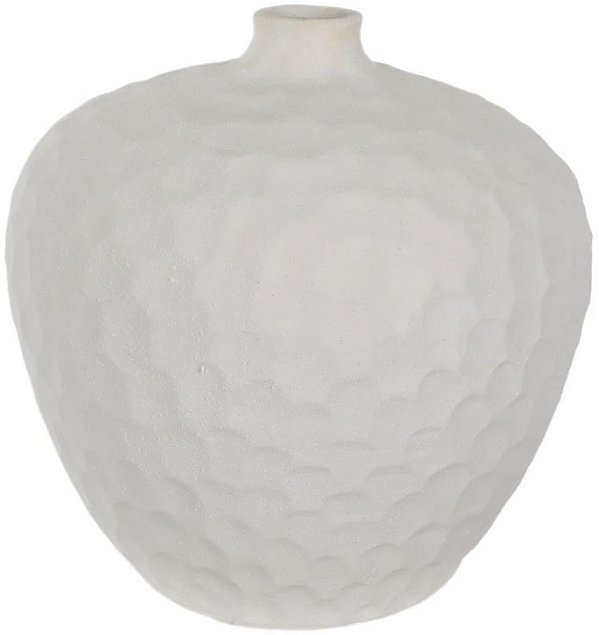 Vaso Decorativo Ceramica Com Textura Branco 30,5cm