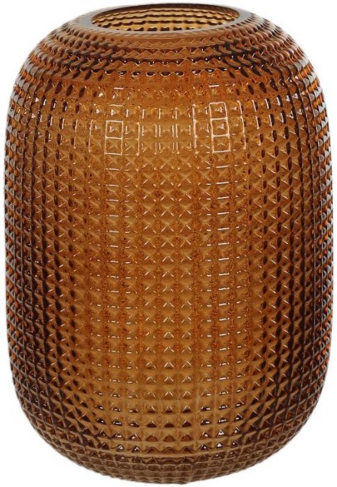 Vaso Decorativo Vidro Com Textura Ambar 25cm