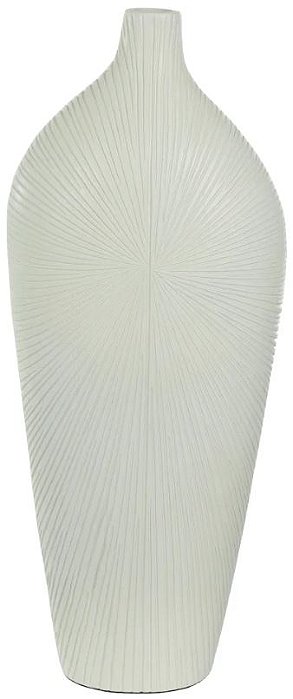 Vaso Decorativo Poliresina Folhas Off White 45cm