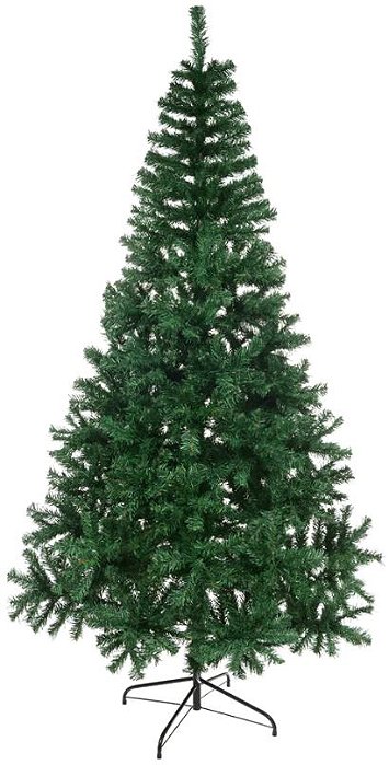 Planta Artificial Arvore Natal 1200 Tips C/Base Metal Verde 2.1m