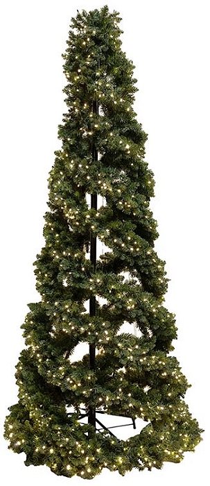 Planta Artificial Arvore Natal Davison 1700 Tips 800 Leds C/Base Metal Verde 2.1m