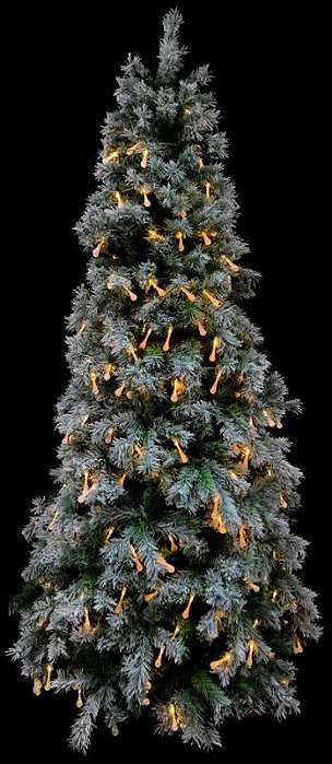 Árvore De Natal Led Gota Nevada 1070 Tips C/Base Metal Verde 2.10m