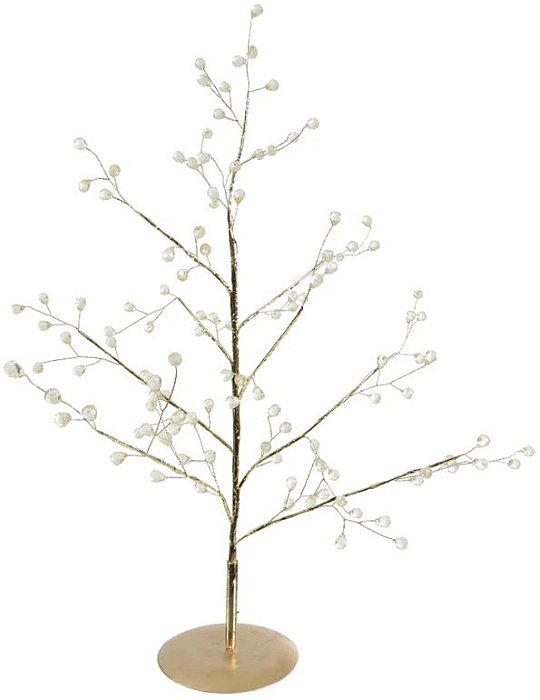 Árvore De Natal Mini Cristal Dourado 40cm