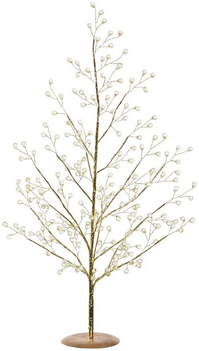 Árvore De Natal Mini Cristal Dourado 55cm