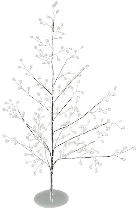 Árvore De Natal Mini Cristal Prata 55cm