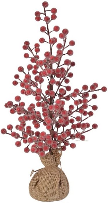 Árvore De Natal Berry C/Juta Vermelho 45cm