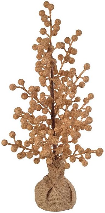 Árvore De Natal Berry C/Juta Dourado 45cm
