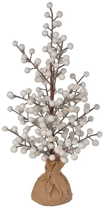 Árvore De Natal Berry C/Juta Branco 45cm