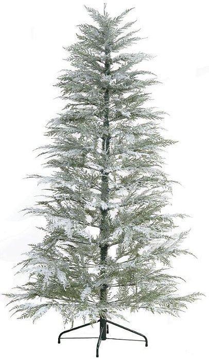 Árvore De Natal Viena Nevado 638 Tips C/Base Metal Verde 2.1m