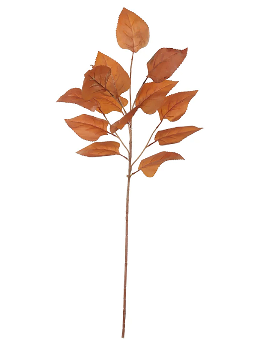 Planta Artificial Galho Folha X14 (chocolate outono) 88cm