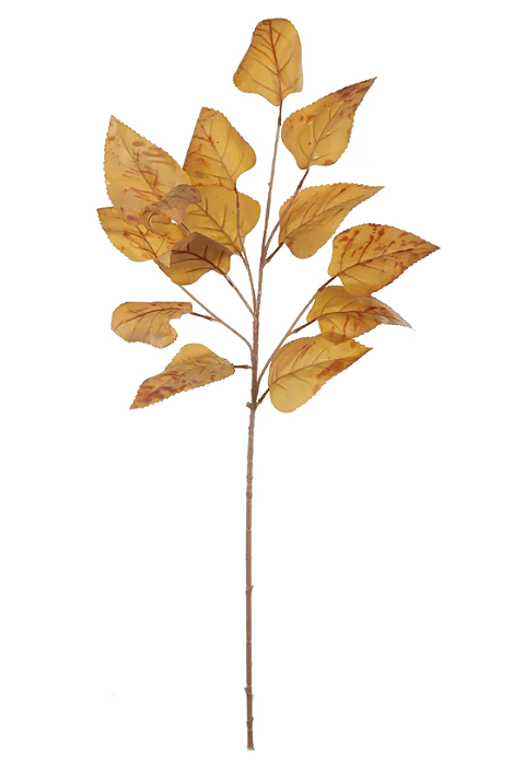 Planta Artificial Galho Folha X14 (amarelo outono) 88cm