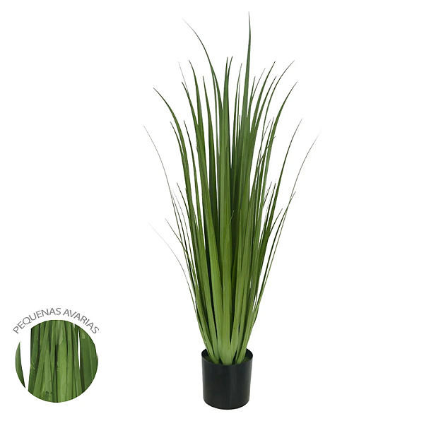 Planta Artificial Folhagem Grass C/Pote (verde) 90cm
