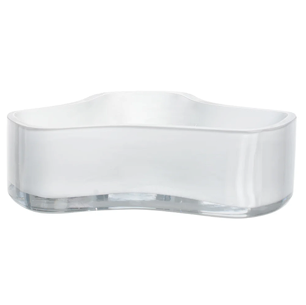 Centro De Mesa Vidro Organico (branco transparente) 8,5cm 27d