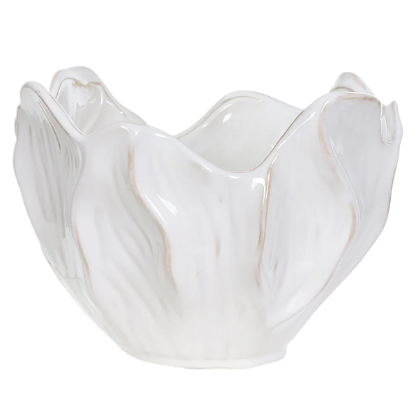 Centro De Mesa Decor Ceramica Organico (off white) 18cm 25,5d