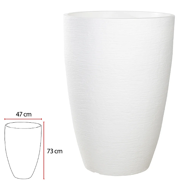 Vaso Polipropileno Veneza (branco) 73X47cm