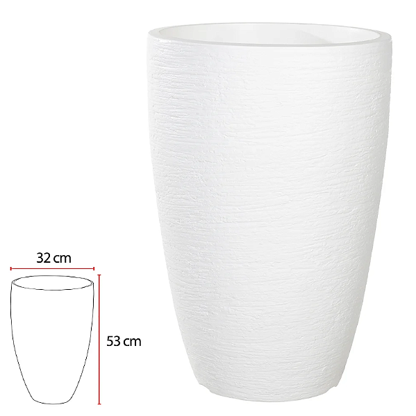 Vaso Polipropileno Veneza (branco) 53X32cm